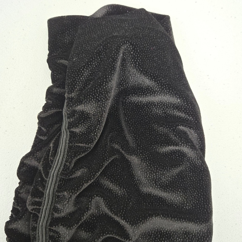 Juicy Couture Glitter Black Velour Track Pants Joggers Ruched Ankle Size M - Picture 3 of 5